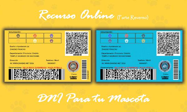 Crea un DNI para tu mascota de forma online (Parte Reverso)