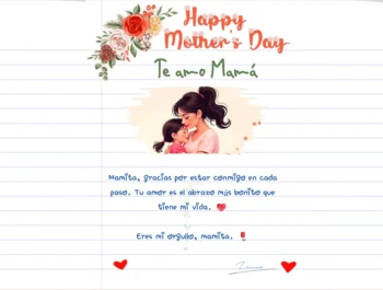Crea una tarjeta con un mensaje bonito y emotivo para el Día de la Madre