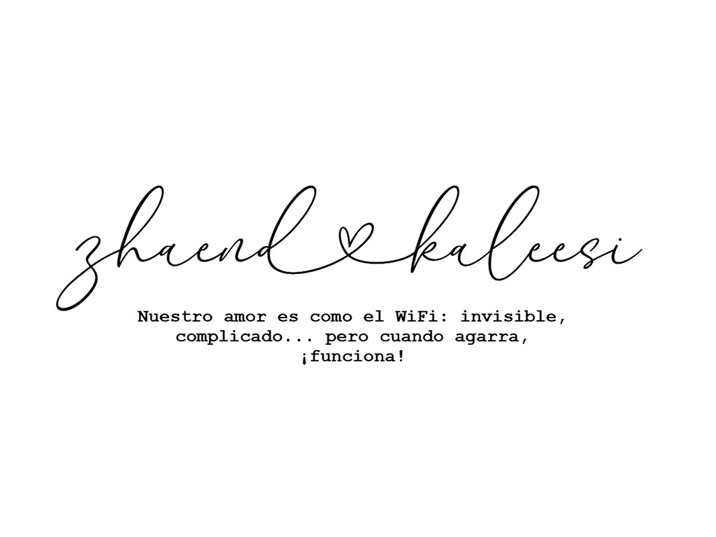 Crea una imagen con dos nombres unidos por un corazón y una frase especial